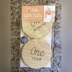 Wooden Round Monthly Baby Milestone Photo Cards